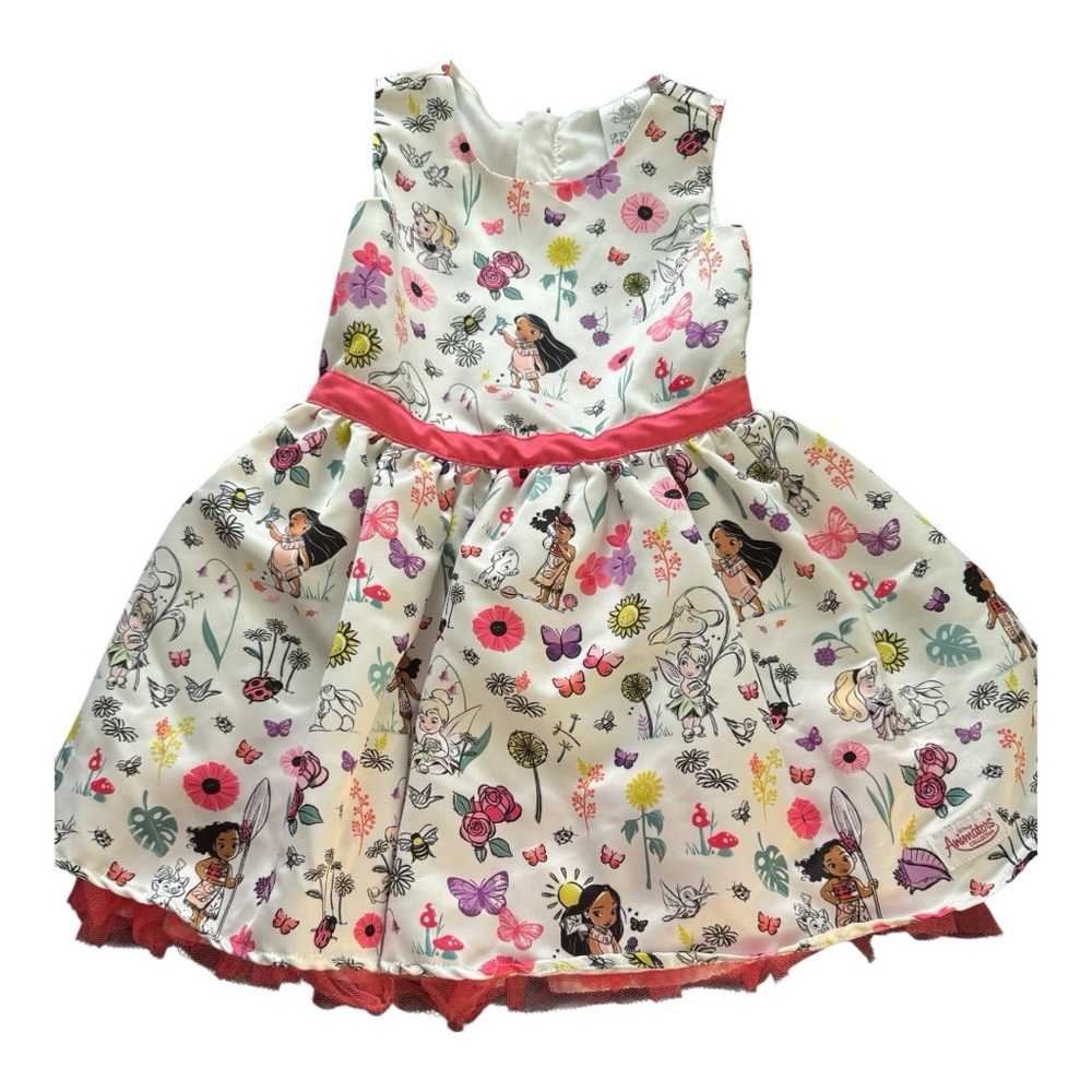 Disney Floral Kids Dress with Pink Accents